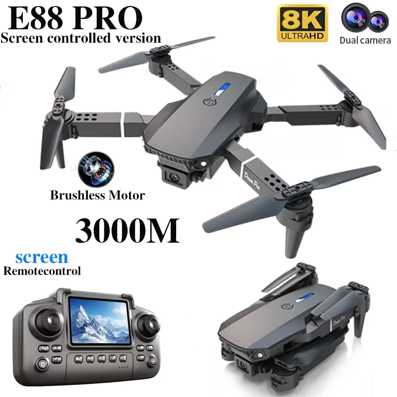プロフェッショナルE88 PROドローン、スクリーン付き8K - Drone Camera Wide Angle のレビューと価格