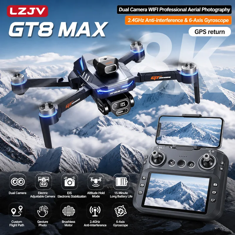 GT8 Max折りたたみ式ドローン 8K HDプロフェッショ - Drone Camera Professional のレビューと価格